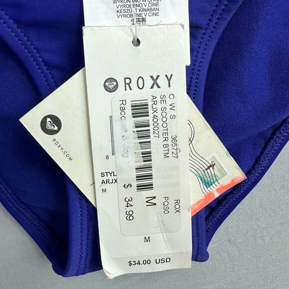 Roxy Surf Essentials Scooter Bikini Bottom Women’s Large Blue - Picture 3 of 5